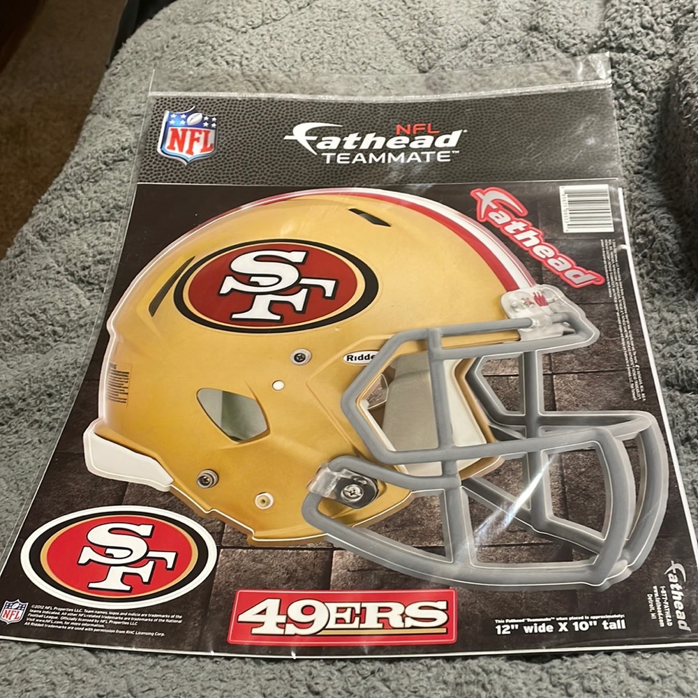 San Francisco 49ers fathead helmet set